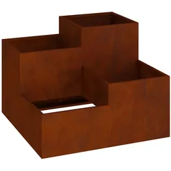 Helloshop26 - Rechteckiger Garten-Übertopf 100 x 100 x 60 cm langlebig offener Boden aus rostfreiem Stahl