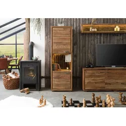 Vitrine Akazie 58x40x180 natur lackiert BARK #102