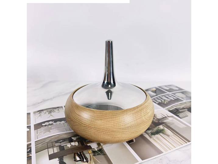 Pot en acier inoxydable séché en bois, rangement de décoration domestique