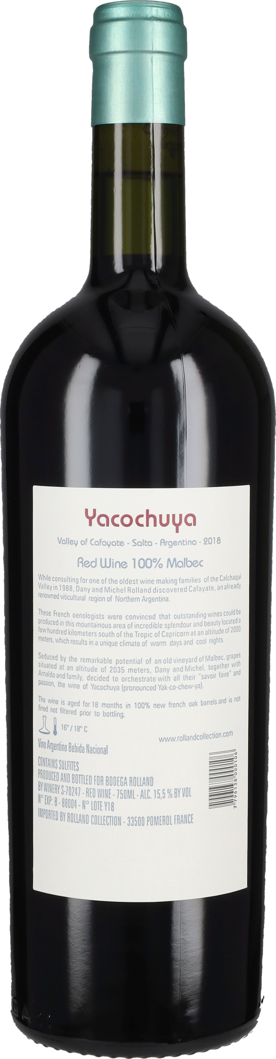 Malbec 'Yacochuya' Bodega Rolland 2018