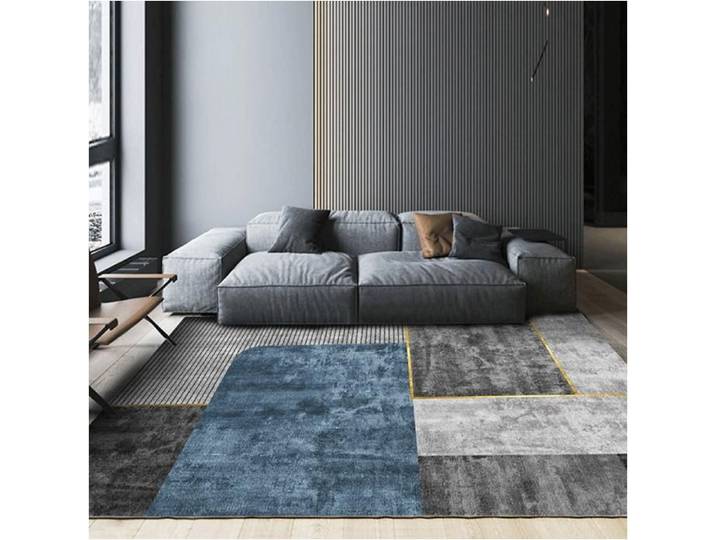 Nordique moderne minimaliste - Aueq - géométrique tapis salon table basse tapis chambre chevet couverture bleu gris ménage tapis d