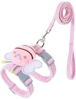 Uplift Treasures Adjustable Cartoon Bee Pet Harness Leash Set pink s (1.5 4kg Of Pet)