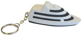 Portachiavi antistress yacht bianco in poliuretano 10g - Personalizzate o neutre