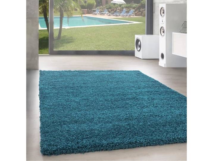 Tapis Shaggy Uni turquoise - Marque - 160x230 cm - Synthétique - Salon
