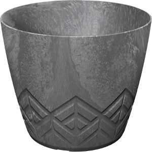 Prosperplast Übertopf Areco, dunkelgrau, Ø 30 x 25 cm, aus Kunststoff, für innen & außen