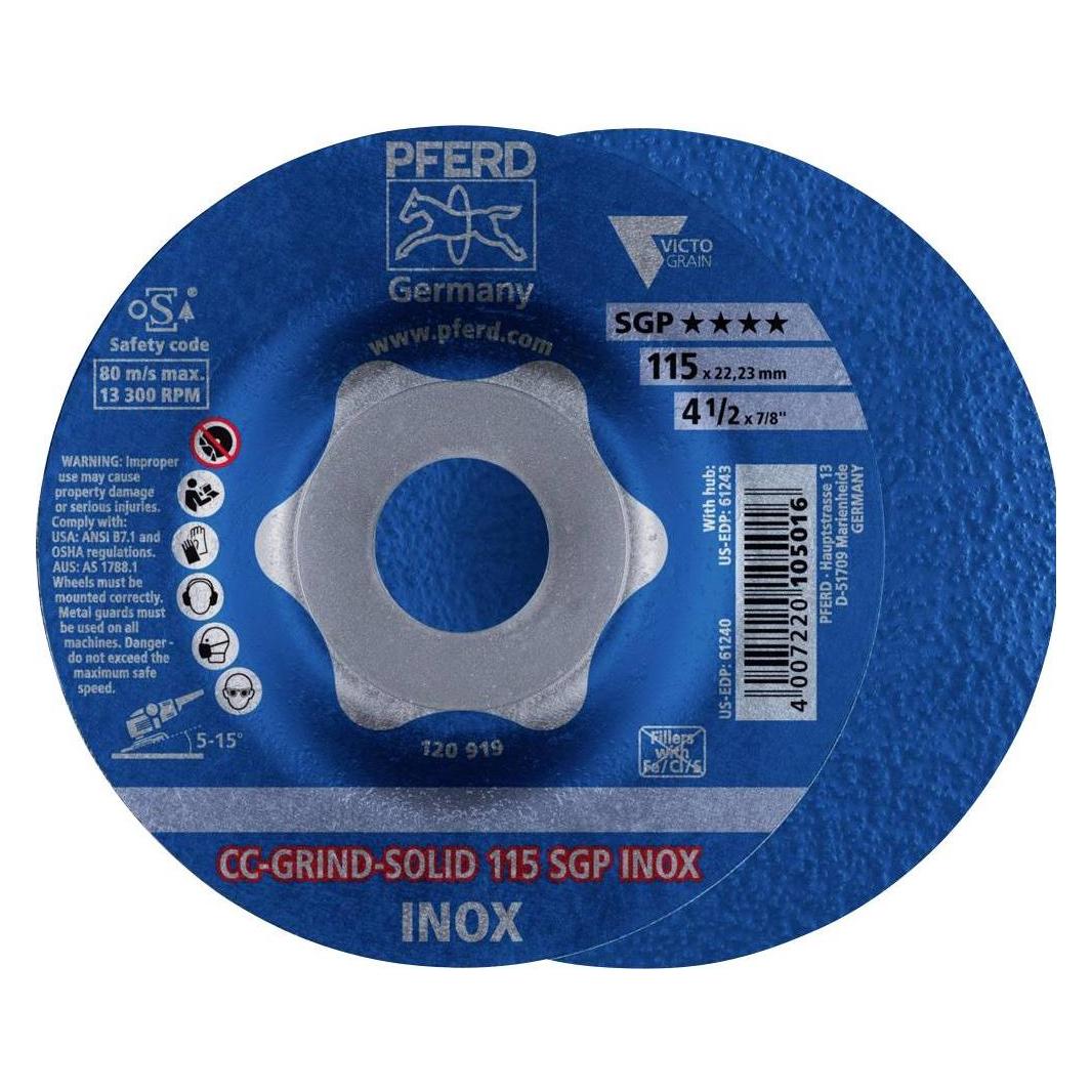 Pferd 64189115 CC-GRIND-SOLID 115 SGP INOX Durchmesser 115 mm Bohrungs-Ø 22.23 (64189115)