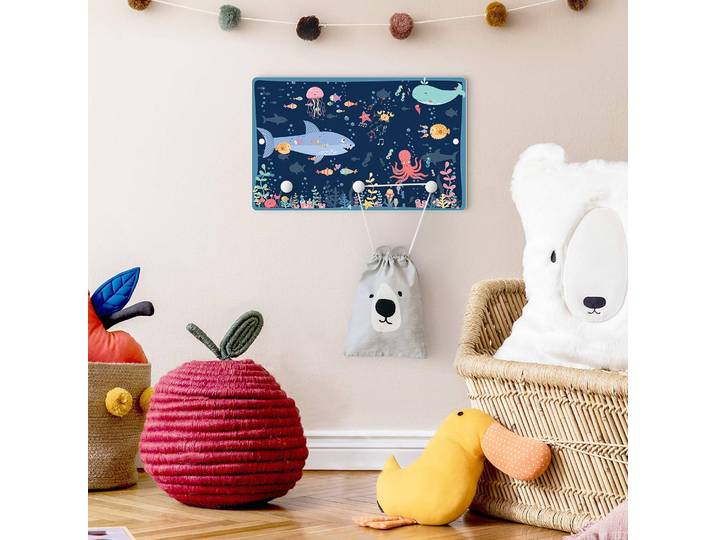 Patère enfants Explration sous-marine 40 x 25 x 1cm Multicolore