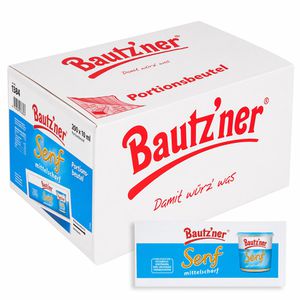 Bautzner Senf mittelscharf, fein, ohne Konservierungsstoffe, je 10 ml, 200 Portionsbeutel