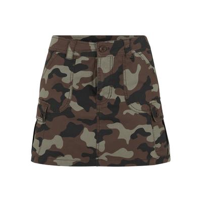 Minirock KARL KANI "Karl Kani Signature Camo Cargo Skirt", Damen, Gr. M, grün (olive, light olive, schwarz braun), 100% Baumwolle, normal, Röcke Minirock