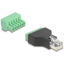 DELOCK RJ12 Stecker > Terminalblock Adapter 6 Pin 2-teilig
