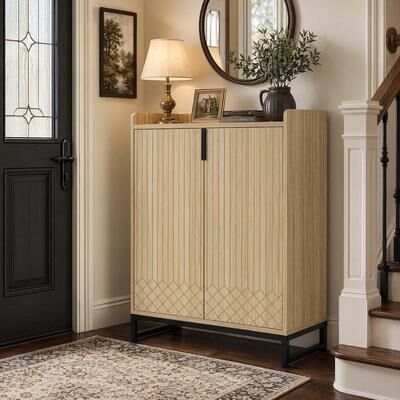 Bluebell "30"" Wide 5-Tier Shoe Cabinet with Doors Holds 25 Pairs with Metal Frame"