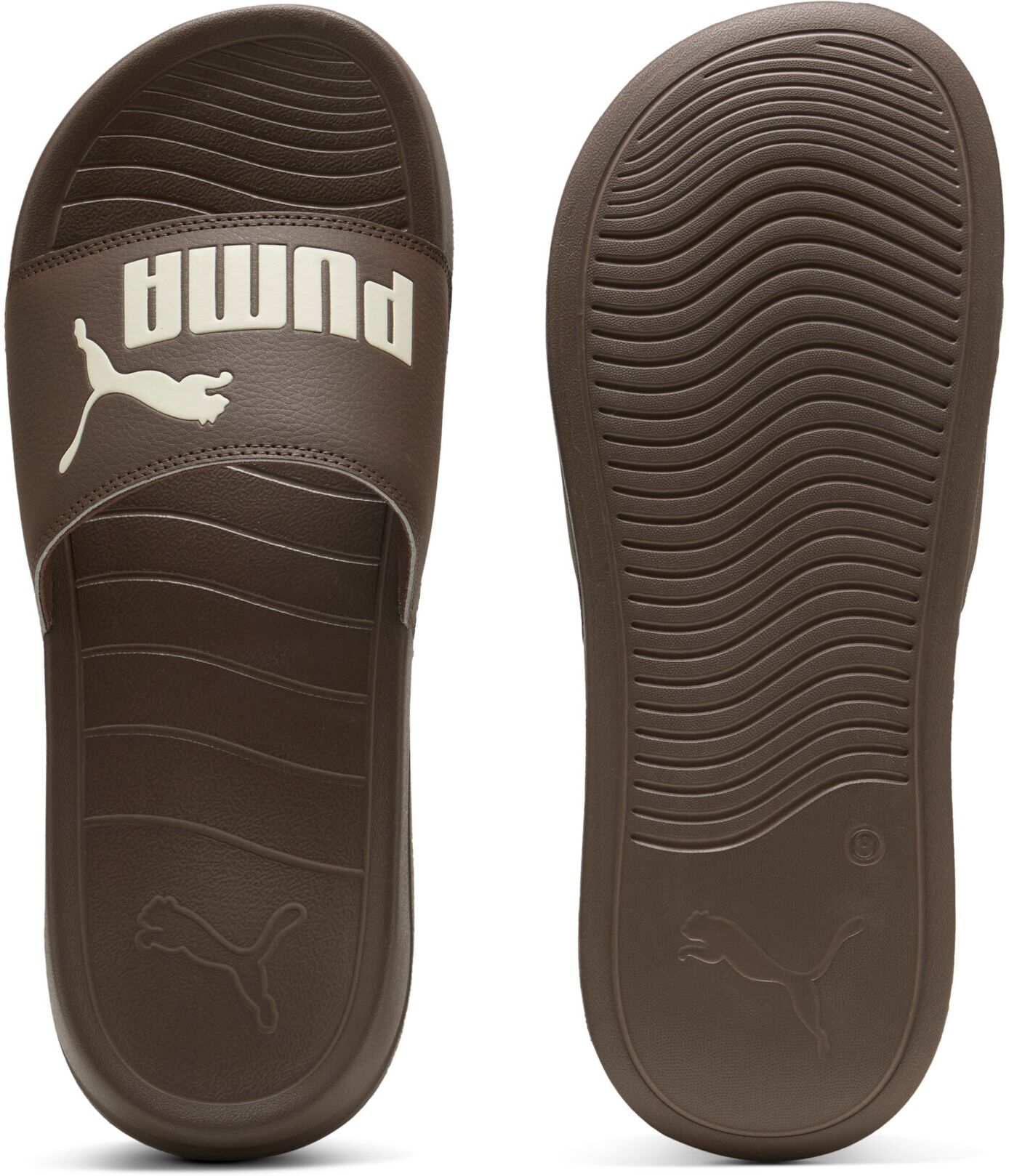 Badesandale PUMA "POPCAT 20 BX", Damen, Gr. 39, Textil, weiss (flat bronze, alpine snow), Synthetik, bedruckt, Schuhe Badesandale, für Strand, Pool und Freizeit, mit weichem Textil-Innenmaterial flat bronze, alpine snow 39, Textil