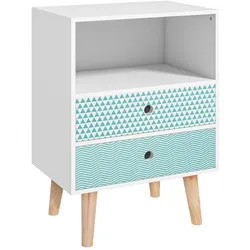 HOMCOM Nachttisch Holz Schubladen Regal modern Beistelltisch Schlafzimmer Wohnzimmer Natur