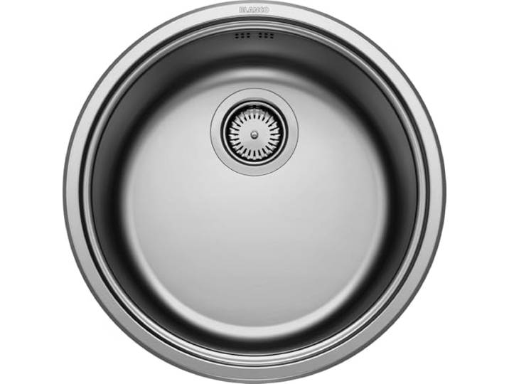 BLANCO RONDOSOL Edelstahl Spüle Einbauart: Einbau von Oben & Unterbau Ø 46 cm für 45 cm breite Unterschränke Rund Widerstandsfähig gegenüber Kratzern