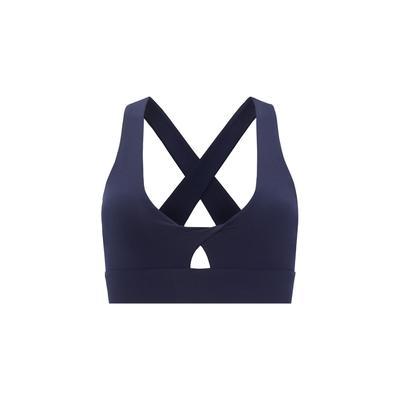 Sport-BH FABLETICS "Fabletics BH OASIS TWIST SPORTS", Damen, Gr. L, blau, Sportlich, BHs Sport-BH, mit Schlüssellochausschnitt