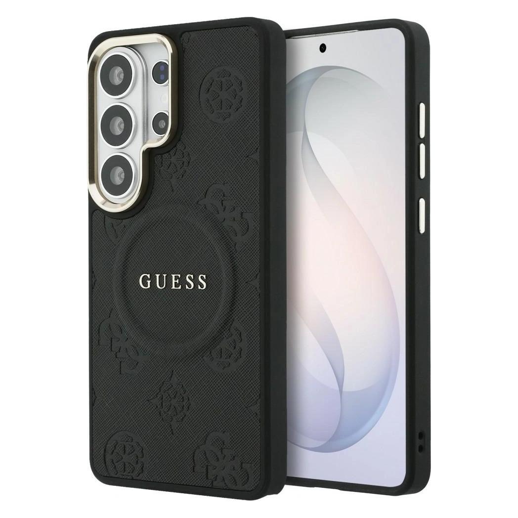Guess - Saffiano Peony Embossed Ring MagSafe (GUHMS26LPSAMSECK) - Samsung Galaxy S26 Ultra - Black (Samsung Galaxy S26 Ultra) (GUE005379)