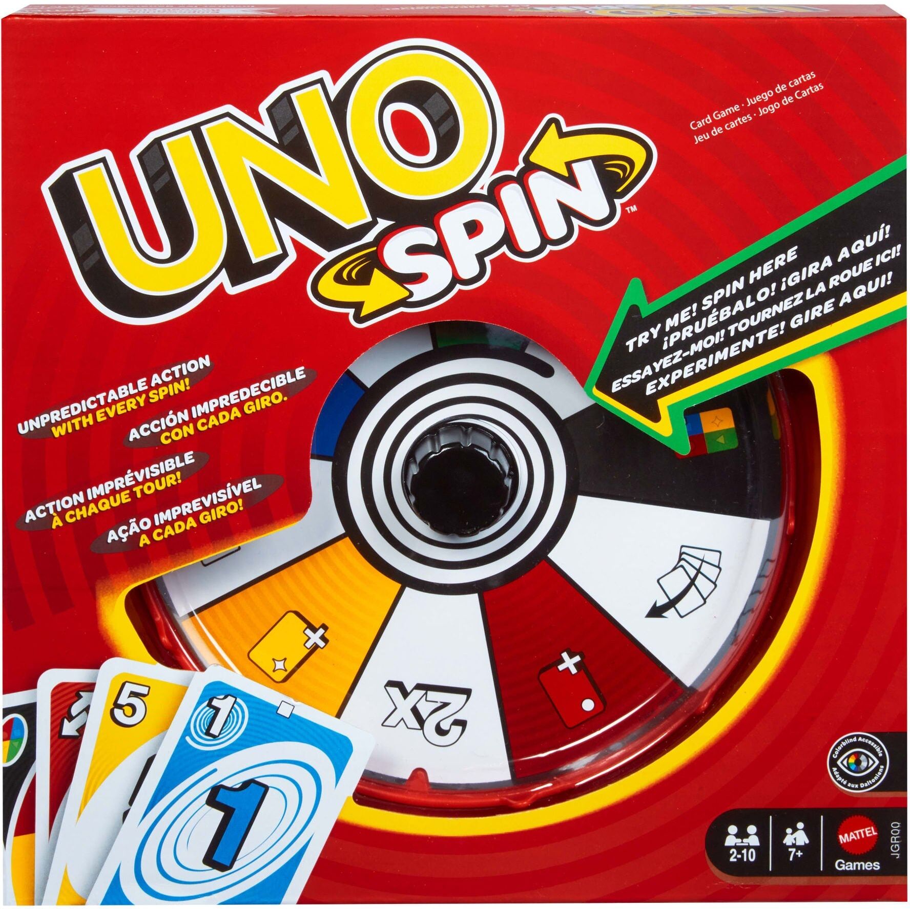 UNO Spin Card Game - Ages 6+, Family-Friendly, Chance-Adding Twist by Mattel