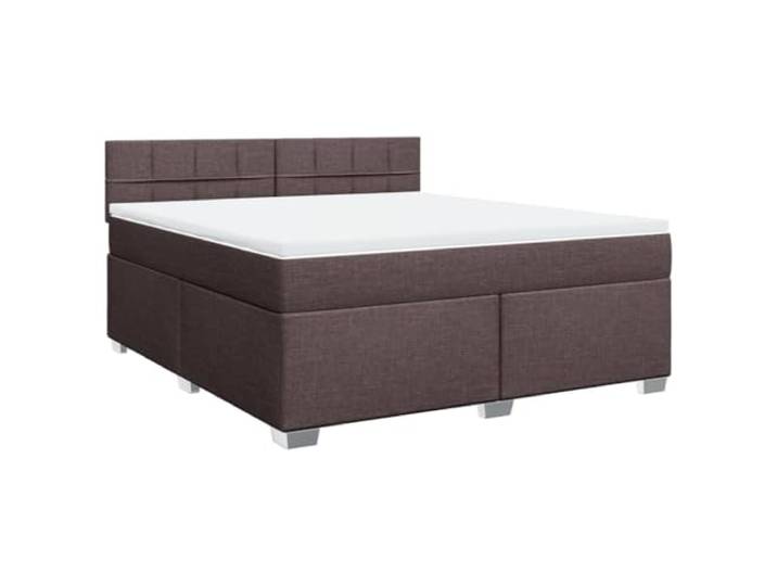 vidaXL Boxspringbett mit Matratze Dunkelbraun 180x200 cm Stoff