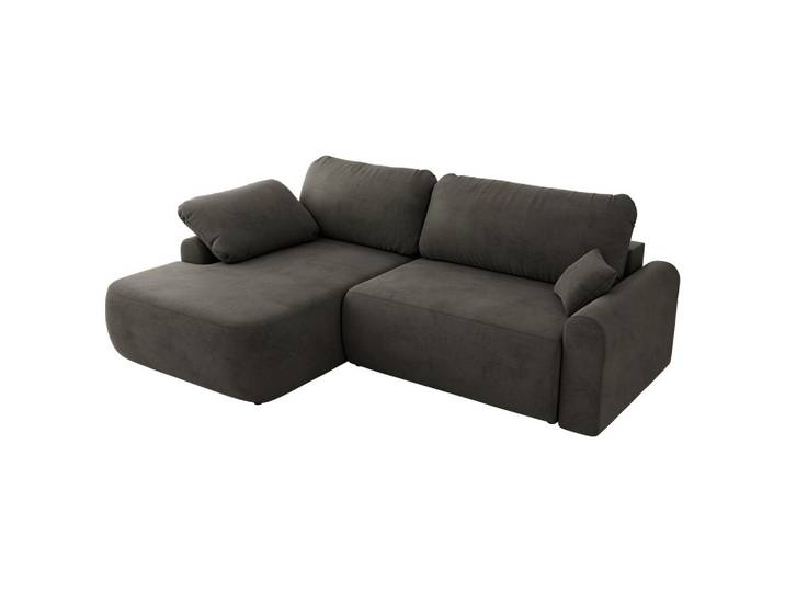 ECKSCHLAFSOFA CUBO L Dunkelgrau Velvet - links