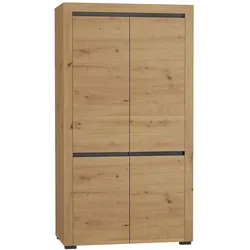 KLEIDERSCHRANK 2 Türen Kasla Holz und Anthrazitgrau