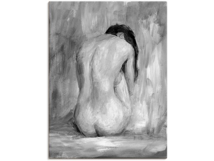 Leinwandbild ARTLAND Figur in schwarz & weiss II , grau (farbe bild(er): grau), B:45cm H:60cm, Bilder, Leinwandbild, auf Holzrahmen gespannt