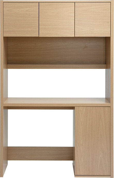 Miliboo Bureau bibliothèque avec rangements finition bois clair chêne L115 cm WISSEM