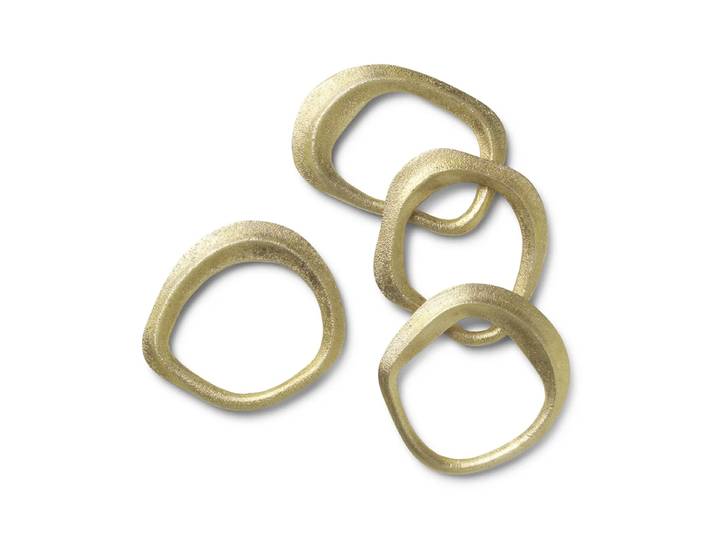 Ferm Living - Flow Serviettenringe, Messing (4er-Set)