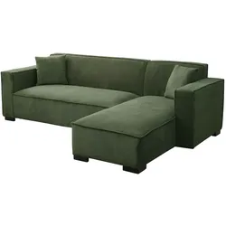Oviala Business Festes 3-Sitzer-Ecksofa mit geradem Meridian khakigrün
