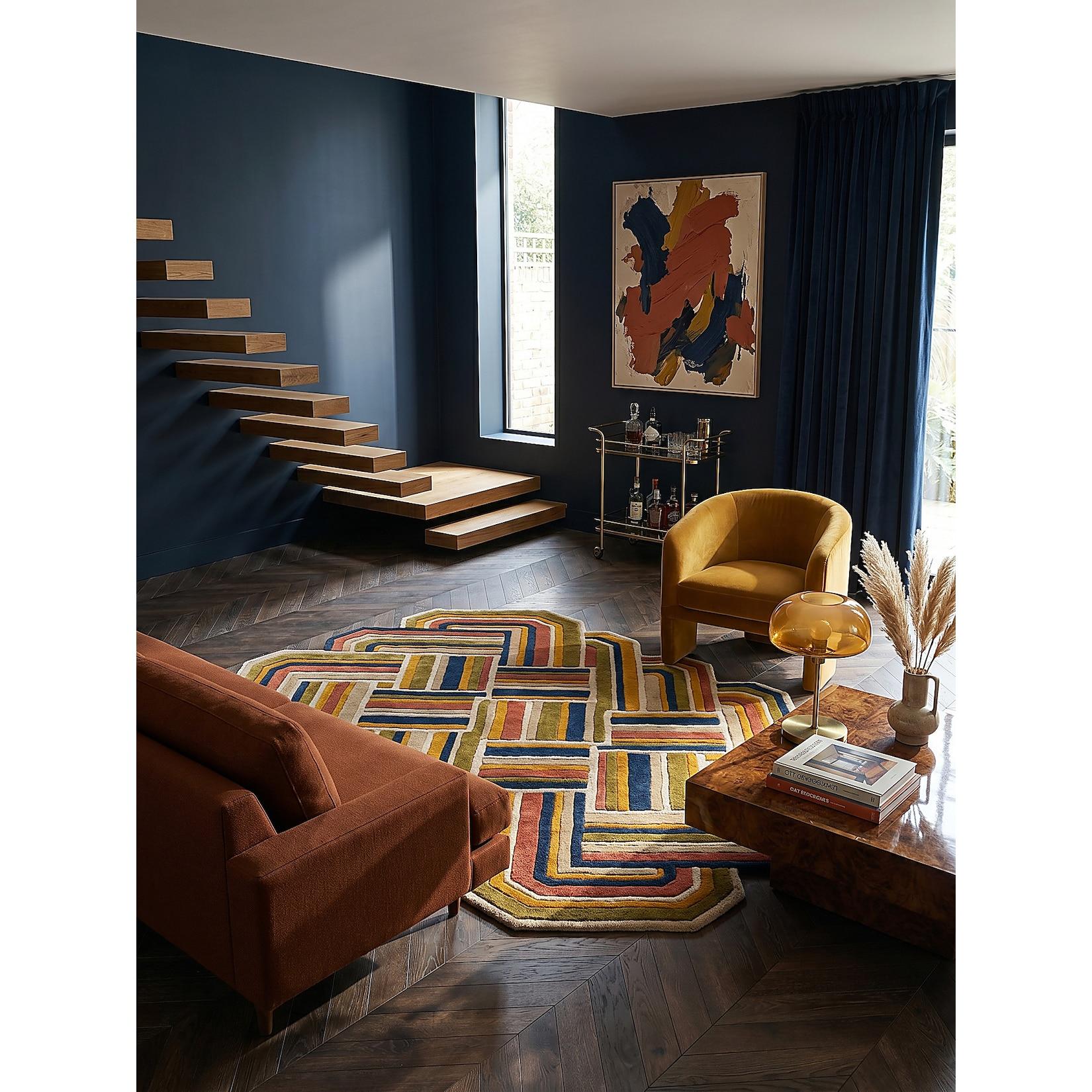 Wollteppich geometrisch Terrakotta 140 x 200 cm - SOAR Kadima Design