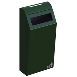 BINsystem Basic BIN 60 L grün VB 711512 robuster Außenabfalleimer, hochwertiger Stahl mit Inneneimer