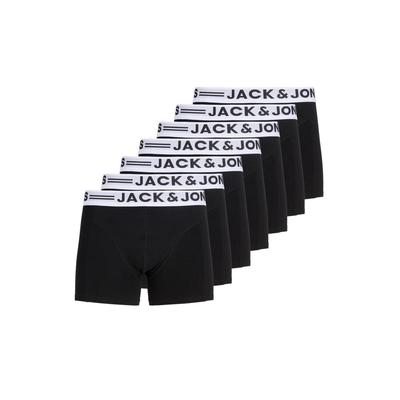Boxershorts JACK & JONES "Boxershort JACKSENSE TRUNKS 7PACK 7er Pack", Herren, Gr. XXL, schwarz, Obermaterial: 95% Baumwolle CO. 5% Elasthan EL., Unterhosen