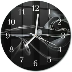 WANDUHR aus Glas Ø30 cm - Abstraktion