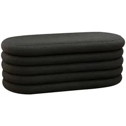 Boucle Schlafzimmerbank in Anthrazit oval 108 cm breit