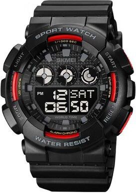 Everyday Crate SKMEI 1857 Digital Sports Watch 50M Waterproof Watch With PU Strap LED Multi Function Watch red
