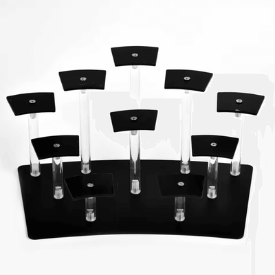 Inspire Curations Acrylic Multi Tier Display Stand For Desserts, Jewelry & Collectibles black 10 Seats