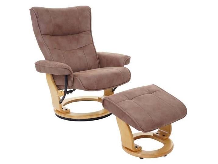 MCA fauteuil relax Montreal fauteuil television + tabouret tissu charge max. 130kg marron antique nature