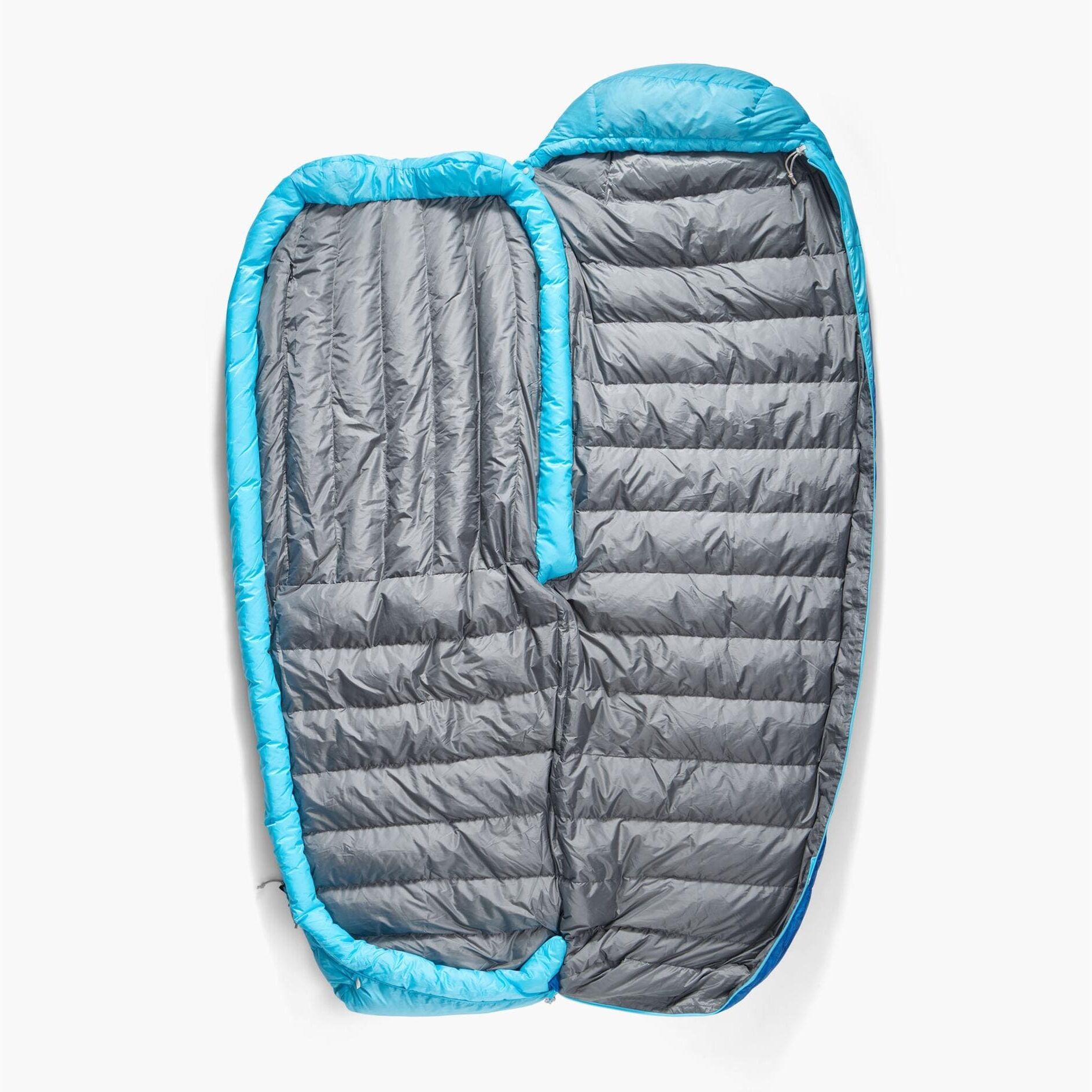 Schlafsack SEA TO SUMMIT "Schlafsack Down Sleeping Bag L, Snorkel Blue", grau (blau), Schlafsäcke, Herren, B/L: 168cm x 211cm, Obermaterial: 100% Polyester, Schlafsack, Komfortabler Daunenschlafsack in Mumienform für kalte Nächte, L:211cm blau B/L: 168cm 