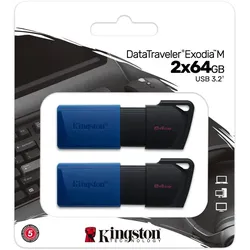 Kingston Technology DataTraveler Exodia M  - USB-Stick - 64 GB (Packung mit 2)