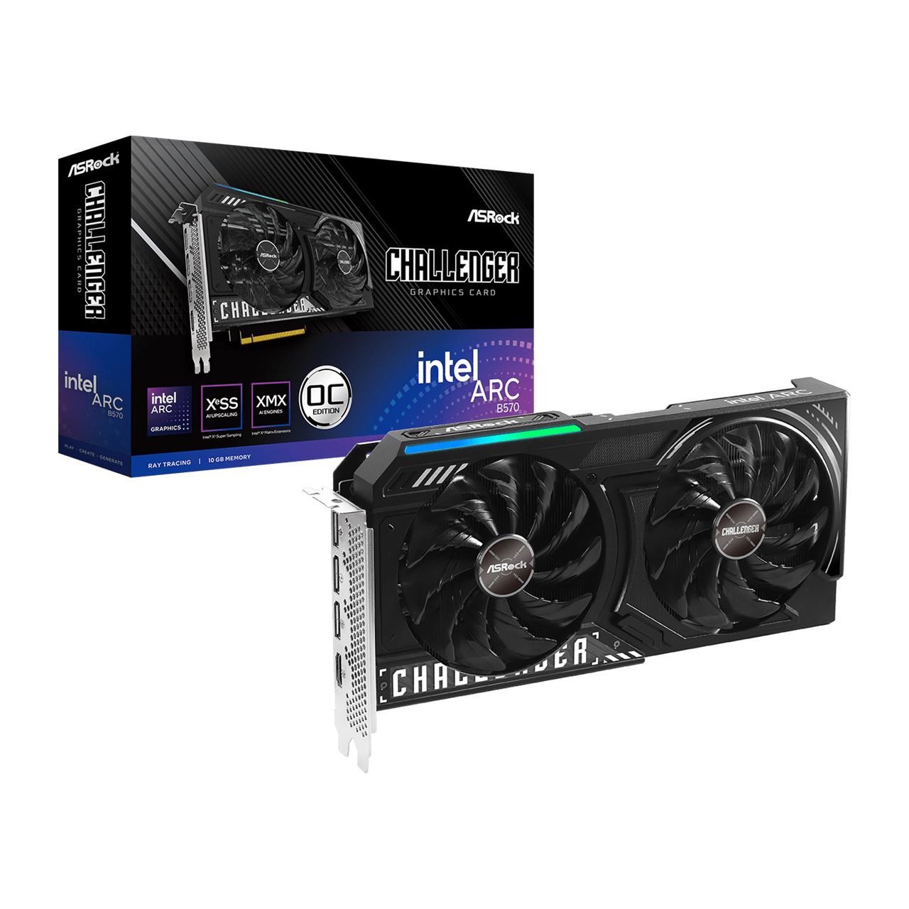 10GB ASRock Arc B570 Challenger OC Aktiv PCIe 4.0 x16 (x8) (Retail)
