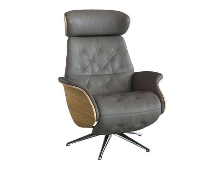 Sessel Fashion Volden, Flexlux, omaha slate grey, Leder