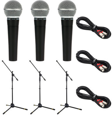 Shure SM 58 Triple stand+cable Set