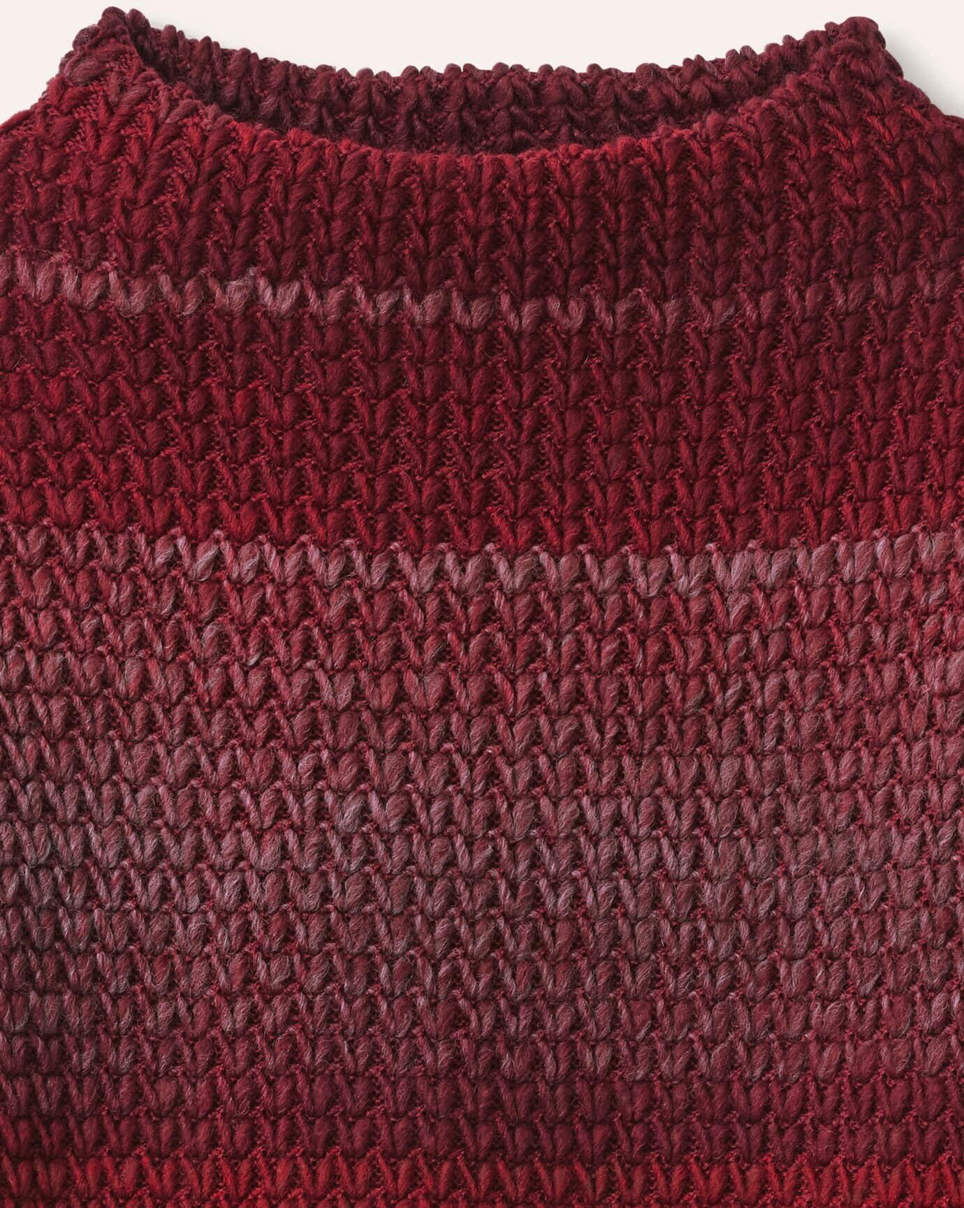 Walbusch Grobstrick-Pullover Farbverlauf, , Farbe Rot, 52, hergestellt in Europa Baumwollmix Damen