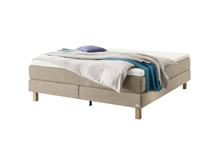 Hasena Boxspringbett Carlota sand Stoff 180 x 200 cm - Boxspringbett