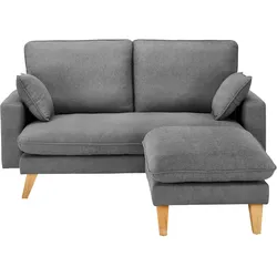 Ecksofa Illa Grau Leinenoptik