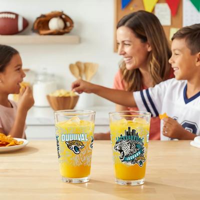 Evergreen Jacksonville Jaguars 16 oz Pint Glasses, Set of 2 - 16 oz