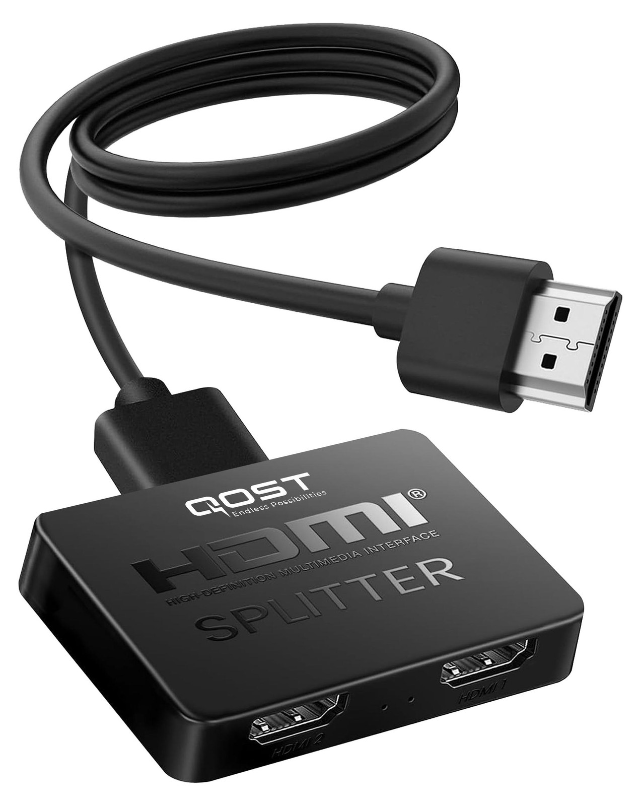 Qost HDMI Splitter 4K Ultra HD - 1 naar 2 HDMI - Zwart