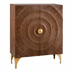 riess-ambiente Highboard GOLDEN SUNSET - 120cm braun, gold handgearbeitet Mangoholz