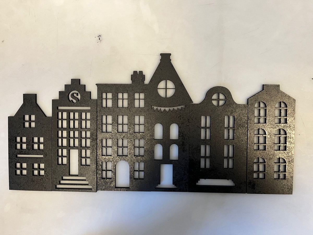 Grachtenpand huisjes - Zwart - Hangdecoratie voor volwassenen