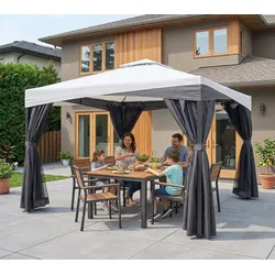 Sojag Malta 1010 | Alu Pavillon 3x3 m | mit abnehmbaren Textildach - Schwarz