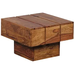 FineBuy Beistelltisch Massivholz Wohnzimmertisch Ø 44cm Couchtisch Landhaus-Stil